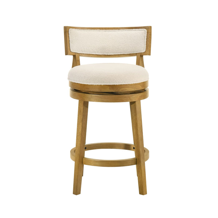 Noely - Modern Farmhouse Swivel Wood Counter Height Kitchen Bar Stool