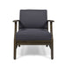 Enchanting Outdoor Club Chair With Slat Panel Design And Water Resistant Cushion - Dark Gray
