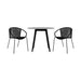 Sydney And Snack - 3 Piece Outdoor Patio 36" Dining Set - Black Eucalyptus Wood And Black Rope