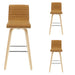 Vienna - 39.5" Swivel Bar Height Square Back Wood Bar Stool With Faux Leather Seat
