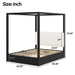 Canopy Platform Bed With Upholstered Headboard