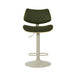 Leland - Adjustable Swivel Curved Back Wood Bar Stool With Faux Leather Seat