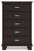 Covetown - Five Drawer Chest - Dark Brown