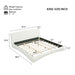 King Curved Upholstered Bed With Smart Ambient Lighting - Cream