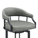 Edy - Swivel 30" Black Finish And Faux Leather Bar Stool - Gray