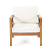 Club Chair With Slat Panel Design - Teak / Beige