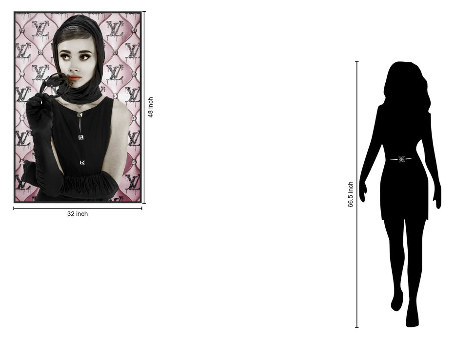 Chic Noir Gaze - 32" x 48" Framed Wall Art