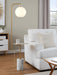 Symbol - Contemporary / Glam Floor Lamp Side Table - White Marble