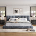 Upholstered Platform Bed Frame With Tufted Headboard
