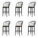 Luther - Commercial Grade Steel Frame Fabric Upholstered Swivel Bar Height Barstool