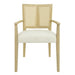 Mid Century Modern Arm Dining Chairs With Rattan Backrest