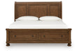 Zackaryn - King Sleigh Storage Bed - Warm Brown