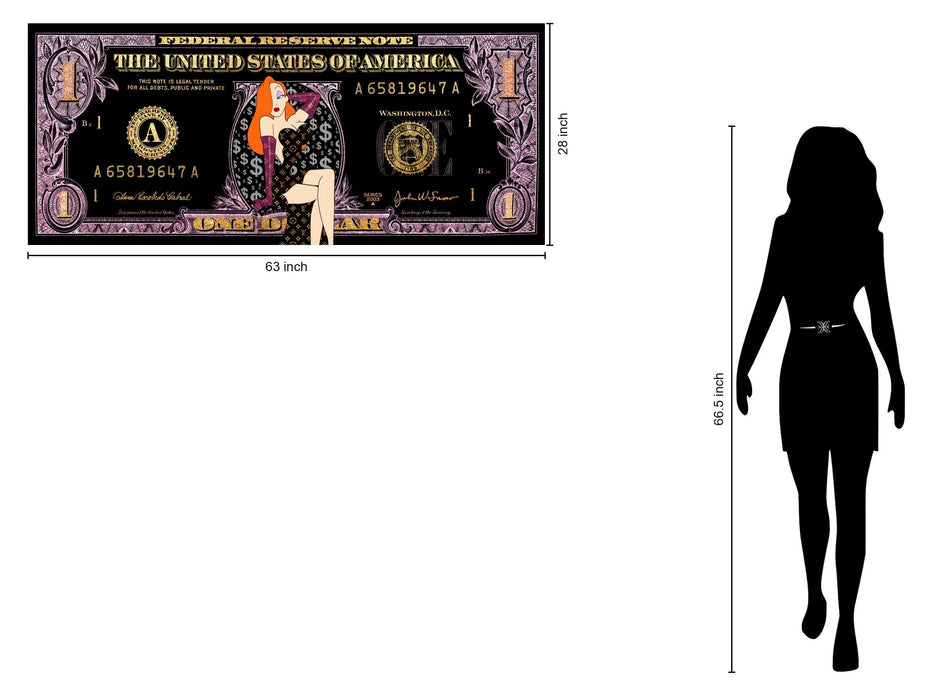 Opulent Diva Dollar - 28" x 63" Framed Wall Art