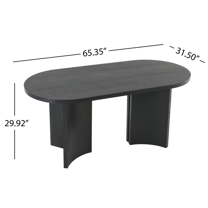 Dining Table With Curved Legs - Black