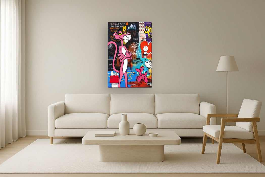 Playful Pop Montage - 32" x 48" Framed Wall Art