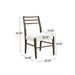 Farmhouse Style Dining Chair Set With Ladder Back Design - Beige