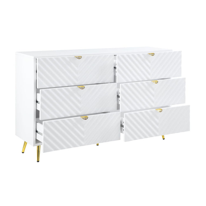 Gaines - 55" Dresser - White High Gloss
