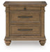 Karallin - Three Drawer Night Stand - Medium Brown