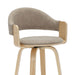 Daxton - Swivel Bar Height Round Back Wood Bar Stool With Faux Leather Seat