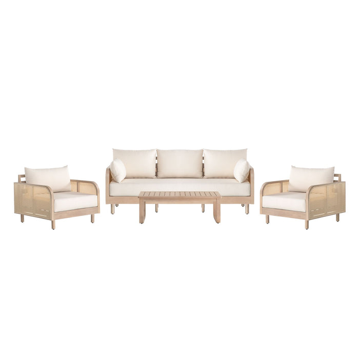 Wavefront - 4-Piece Outdoor Conversation Set With Cushions