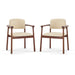 Dining Room Chairs, Ideal For Home & Kitchen (Set of 2) - Beige / Dark Walnut