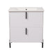 Bathroom Vanity With Ceramic Sink, Fluted Design