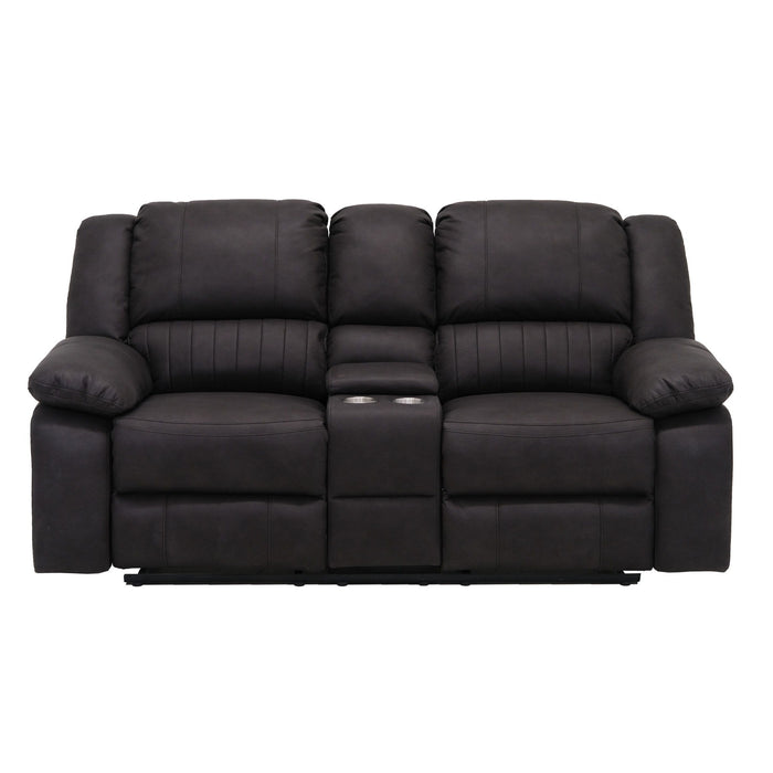 Reclining Console Loveseat - Black