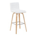 Vienna - Modern Swivel Bar Height Stool - Patterned Oak Wood Frame