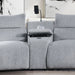 Fullar - Modular Console With Wireless Charger - Light Gary Chenille