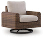 Dolan Creek - Swivel Lounge With Cushion - Gray / Brown