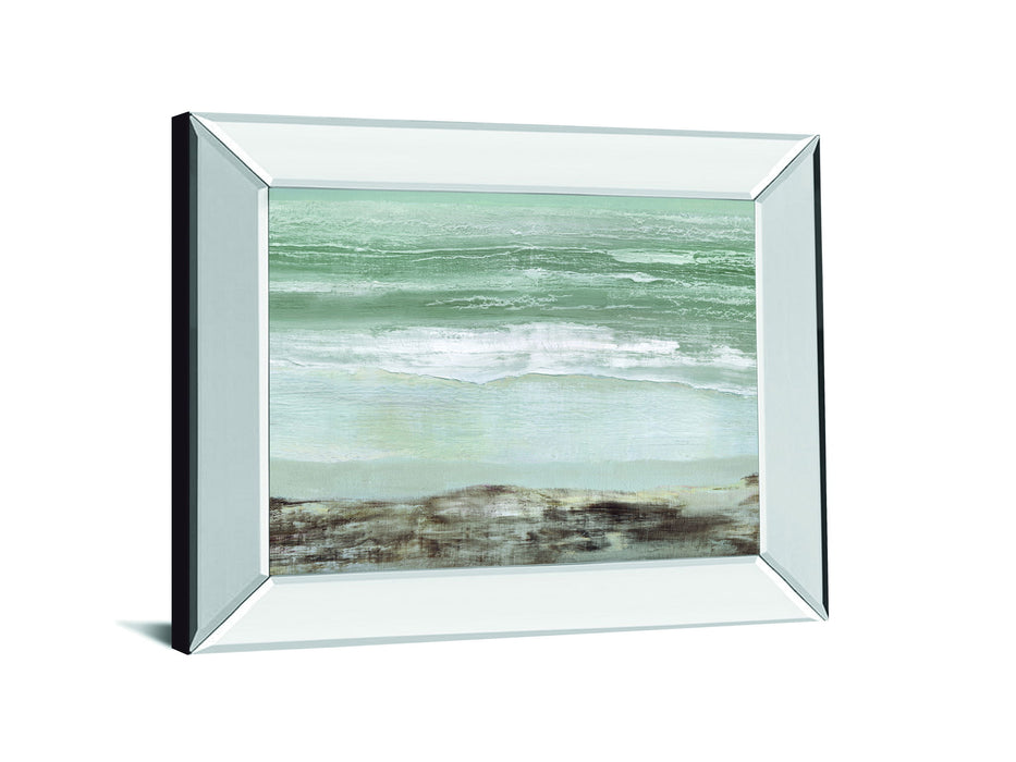Grey Dawn By Caroline Gold - Mirror Framed Print Wall Art - Blue