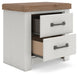 Savonport - Two Drawer Night Stand - White / Brown