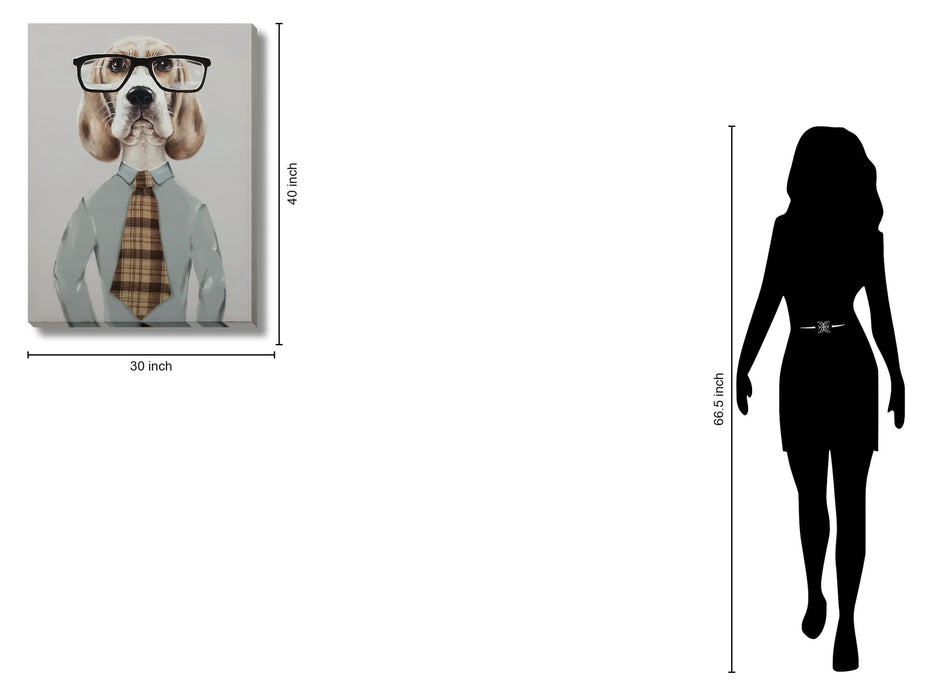 Dapper Hound Boss - 30" x 40" Framed Wall Art