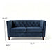 Button Tufted Loveseat, 2 Seater With Square Arm Couch For Living Room