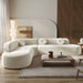 Extra Large Sectional Sofa Soft Fabric Upholstery, Elegant Curved Design With 3 Round Cushions, High - Resilience Foam For Ultimate Comfort - Beige