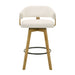 Callah - Contemporary Natural Wood Bar Height Kitchen Bar Stool