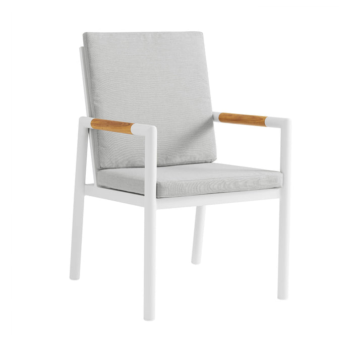 Crown - Outdoor Dining Chair (Set of 2) - White / Teak