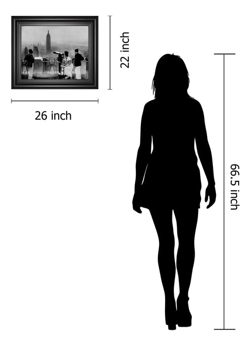 Manhattan, View From Radio City Music Hall, 1935 By The Chelsea Collection - Framed Print Wall Art - Dark Gray