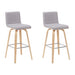 Vienna - Modern Swivel Bar Height Stool - Patterned Oak Wood Frame