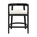 Modern Rubberwood Counter Stool Set With Upholstered Seats