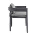 Menorca - Outdoor Patio 7-Piece Dining Table Set In Aluminum With Gray Cushions