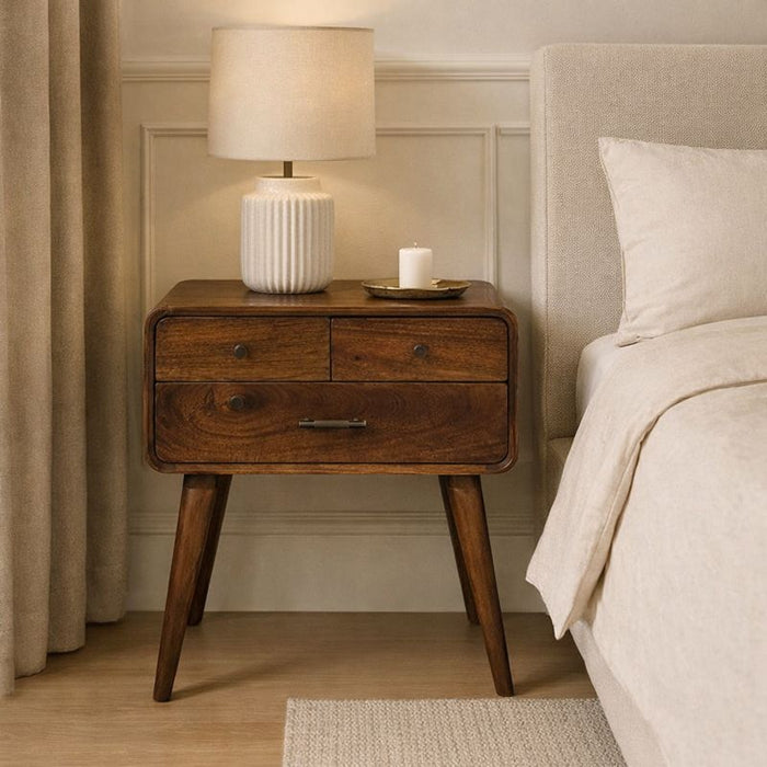 Avora - 3 Drawer Nightstand - Brown