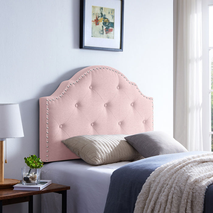 Flanner - Contemporary Fabric Upholstered Twin Headboard - Blush