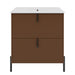Fluted Bathroom Vanity With Ceramic Sink, Freestanding Design