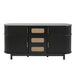 Fluted Sideboard Buffet Cabinet With Sliding Doors And Adjustable Shelves