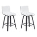 Vienna - Modern Counter Height Swivel Bar Stool - Black Brushed Wood Frame