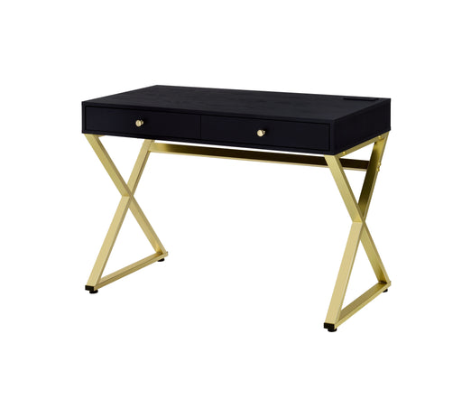 Coleen - Vanity Desk - Black & Brass Finish - 31" Sacramento Furniture Store Furniture store in Sacramento