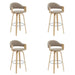 Daxton - Swivel Bar Height Round Back Wood Bar Stool With Faux Leather Seat