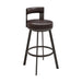 Lynof - Swivel Counter Stool - Black Finish
