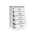 Kerisden - Five Drawer Chest - White / Brown